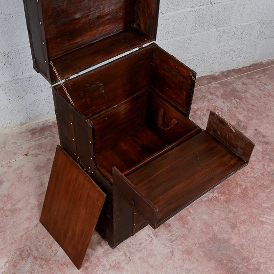 Rollbarer Reisekleiderschrank mit Fächern – Reisetaschen, Metall, Vintage (photo 8 of 26)
