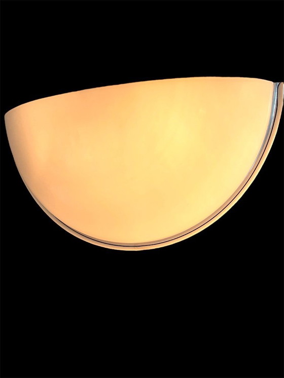 Image 1 of Murano opaline glazen set van 4 wandlampen door Vetri, Italië 1980