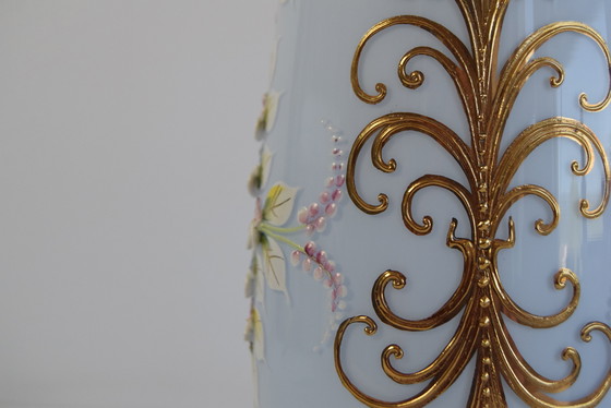 Image 1 of Antico vaso in porcellana dipinto a mano con doratura, inizio XX secolo