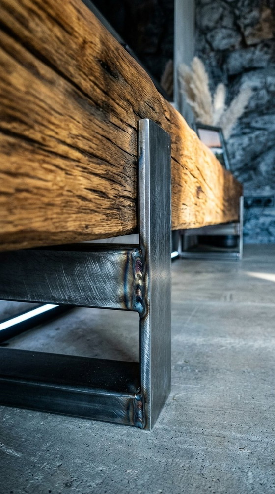 Oak Beam Sideboard – TV furniture, Iron, Wood (photo 3 of 7)