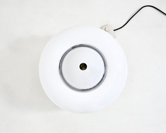 Lampe Brumbury de Luigi Massoni pour Harvey Guzzini, années 1970, Plastique, Chrome, Blanc, Space Age (photo 11 sur 13)