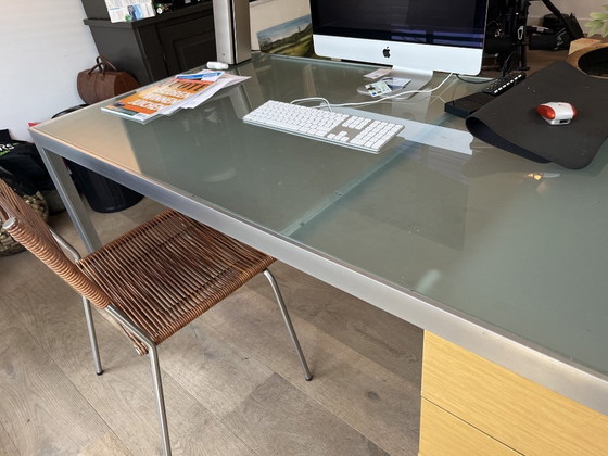Image 1 of B&B Italia desk/dining table - Monica Armani - glass/aluminum