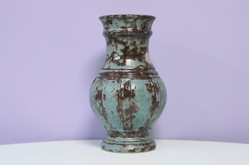 blauwe & bruine West Germany vaas