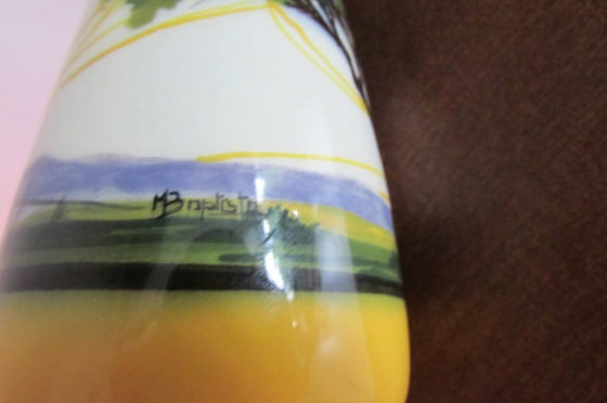 Image 1 of Saint John of the Desert vase, signed MBaptiste