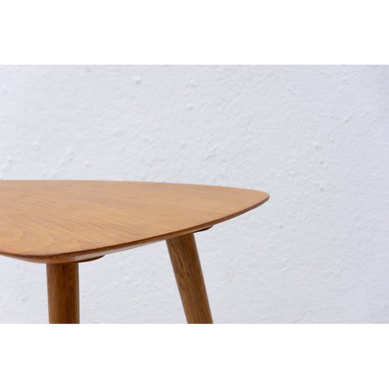 Image 1 of Vintage tripod stool in beechwood, Czechoslovakia 1960s