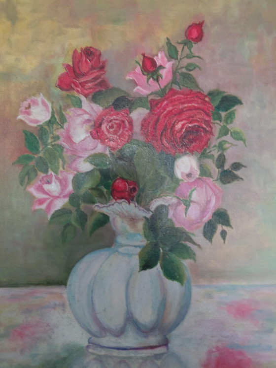 Image 1 of Vintage painting vase flowers from Lierssum