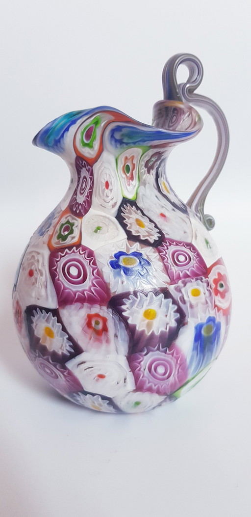 1920 Frateli Toso Murano Glass Millefiori Vase 