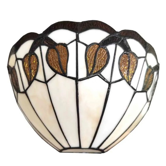 Tiffany Wandleuchte Blume, Wandleuchten, Kristall, Glas, Beige (Foto 3 von 3)
