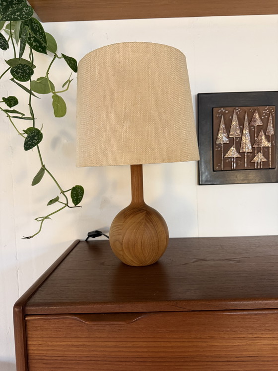 Image 1 of Vintage teak table lamp, +Lys '70