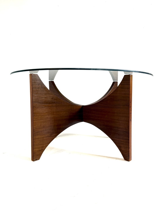 Image 1 of Tavolino da caffè vintage in teak e vetro anni '60