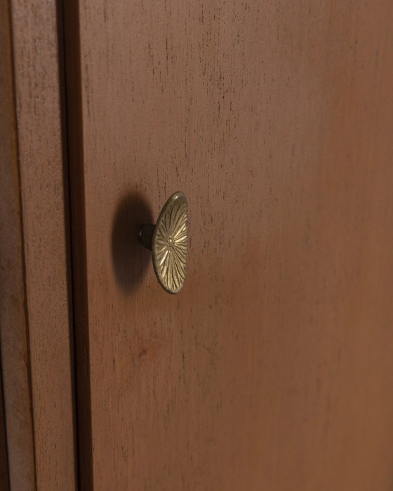 Image 1 of Grand buffet vintage des années 60 en teck et laiton, design italien
