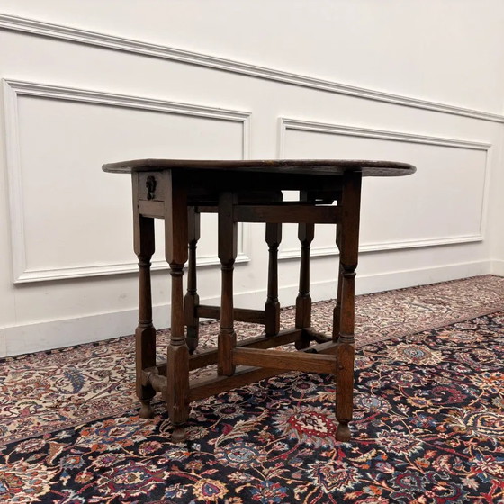 Mesa abatible inglesa antigua, Mesas de centro, Madera, Marrón, Chesterfield (foto 3 de 10)