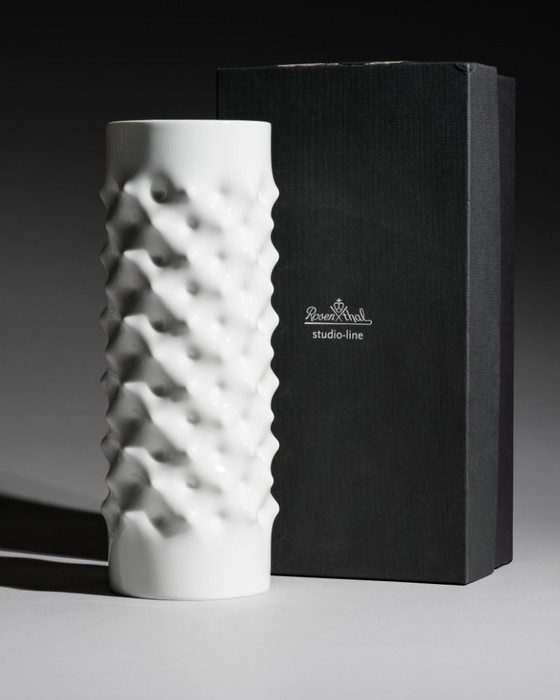 Image 1 of Rosenthal Studio-Line “Vibrations” Vase Duo Dieter Mankau White & Silver