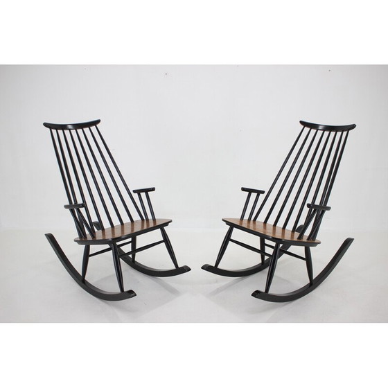 Image 1 of Pair of vintage Varjosen Puunjalostus beechwood rocking chairs, Finland 1960s