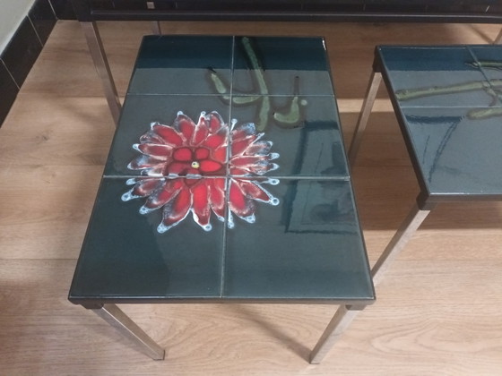 Image 1 of Vintage coffee table Adri with tiles