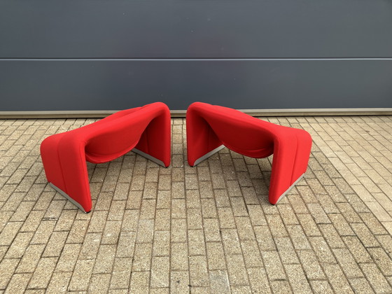 Image 1 of 2x sedie Artifort Groovy F598 M in tessuto originale, in ottime condizioni!