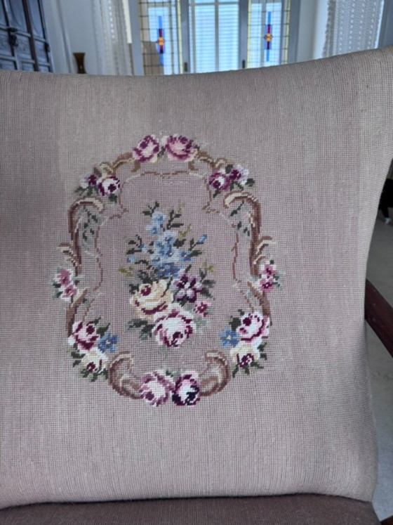 Two Nice Vintage Armchairs – Textile, Wood (photo 6 of 8)