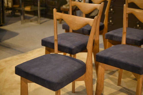 Image 1 of "Set van 6 stoelen van Guillerme en Chambron voor uw huis, jaren 1950"