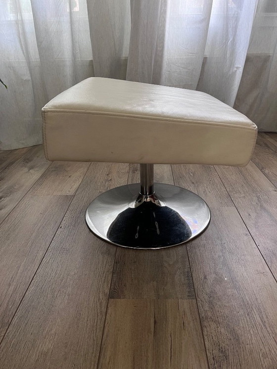 Image 1 of BoConcept armchair with footstool - white leather