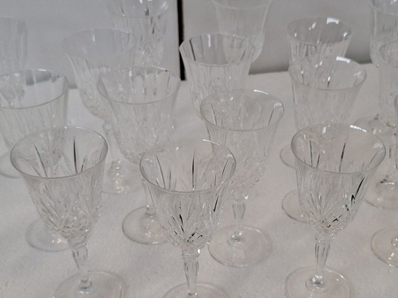 Image 1 of Gorgeous Set of 20 Hand Cut Crystal Glasses (1985)