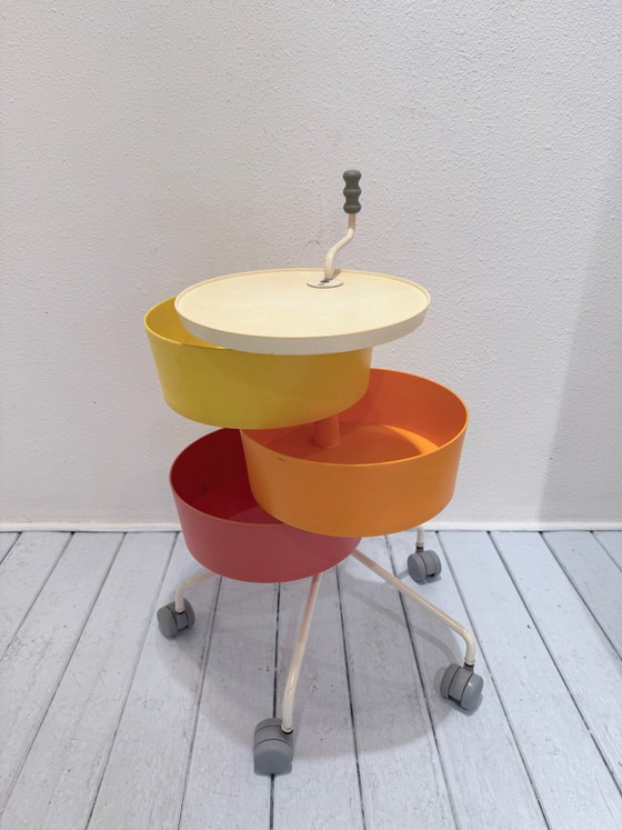 Vintage IKEA PS Klyftig storage trolley by Maria Hedensjö Bergquist, 1990s, Side tables, Plastic, Yellow (photo 5 of 12)