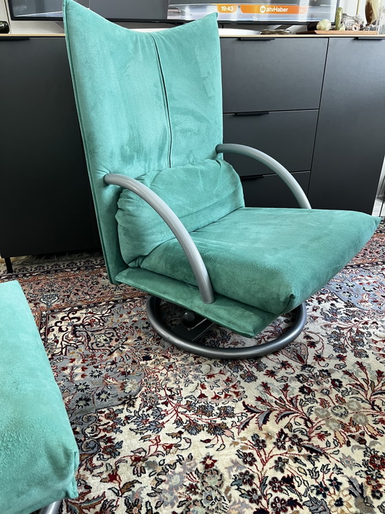 Image 1 of Rolf Benz BMP 418 Torino fauteuil, loungestoel met voetenbank, bank, relaxfauteuil