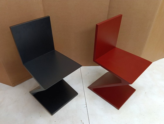 Image 1 of Sedia ALIVAR MVSEVM 514 ZIG ZAG (NUOVA, MAI USATA) Rosso Bordeaux o Nero