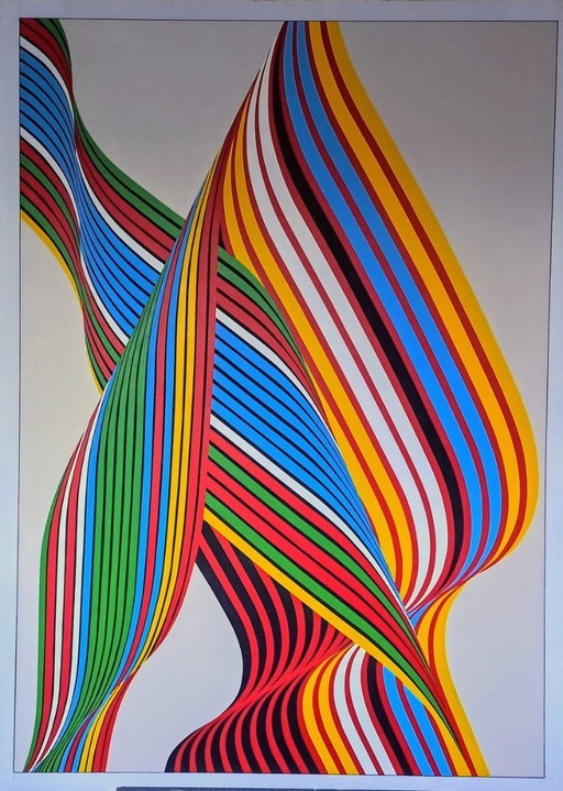 Op-Art Statement Piece | Acrylic on MDF | 116 x 84 cm