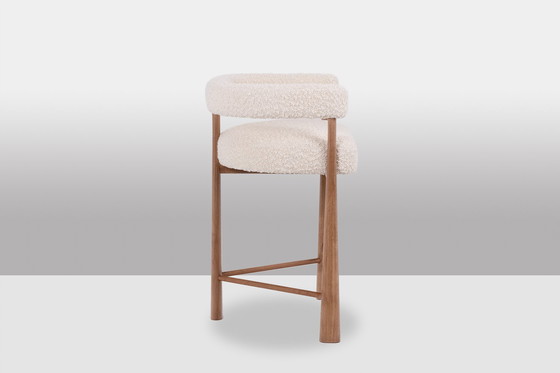 Image 1 of Pair of Bar Stools in Blond Beech. Contemporary work.