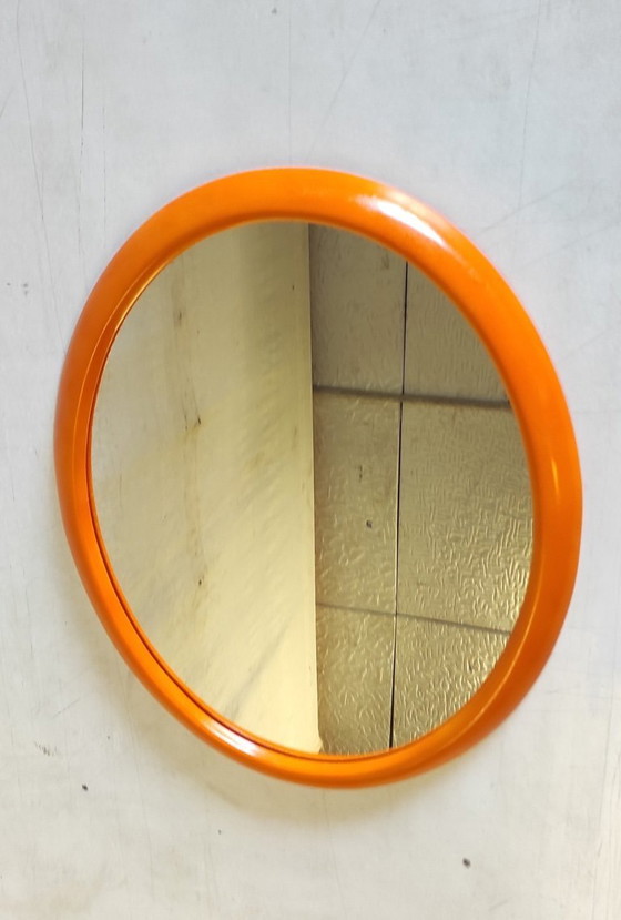 Image 1 of Oval orange mirror - 1970s