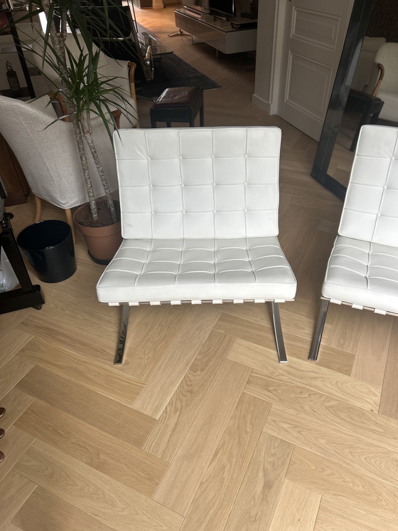 Image 1 of 2 Knoll Barcelona Chairs white
