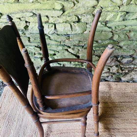 Image 1 of Pair of 2 chairs with relief pattern