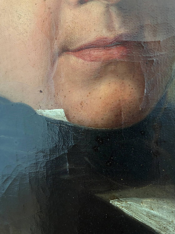 Image 1 of Peinture à l'huile originale ancienne représentant un ténor d'opéra allemand, grand portrait du XIXe siècle