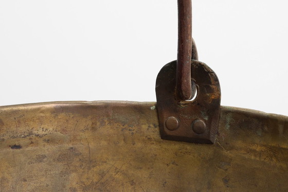 Image 1 of Gran tetera de cobre francesa de granja del siglo XIX con asa de hierro