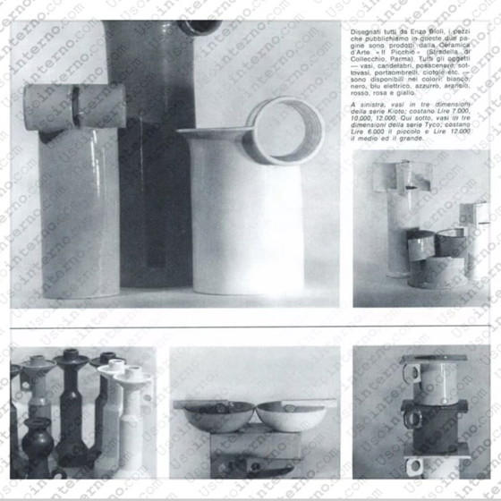 Image 1 of White ceramic vase by Enzo Bioli for Il Picchio, 1970s