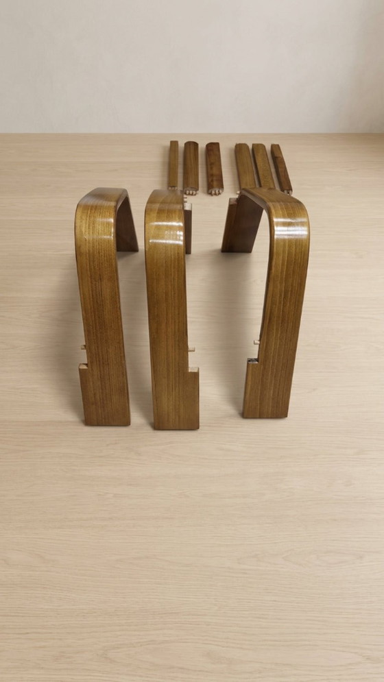 Par de sillones de madera tejida de mediados de siglo, década de 1950, Checoslovaquia, 68 × 90 × 100 cm (photo 5 of 14)