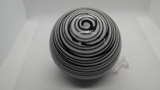 Image 1 of Vintage black and white ceramic carpet balls set of three