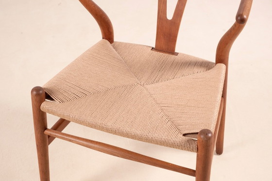 Image 1 of 1x Fauteuil Wishbone CH24 de Hans J. Wegner en hêtre, années 1960