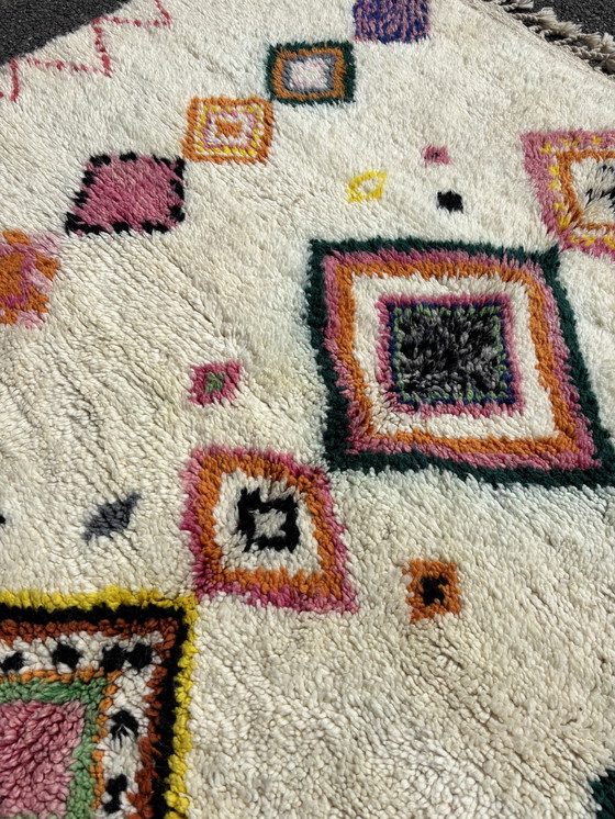 Image 1 of Handgemaakt Marokkaans Mrirt Wollen Vloerkleed 190x220 cm - Kleurrijk Boheems Berber Design