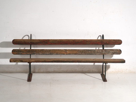 Panca antica in ferro e legno di pino – Europa Centrale, circa 1920 – Panche, Iron, Rustic (photo 30 of 40)
