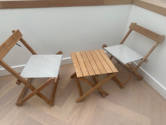 Image 1 of Ensemble de jardin Carl Hansen & Son Deck : 2 chaises + table