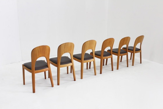 Image 1 of Vintage Danish teak dining chairs by Niels Koefoed Set of 6