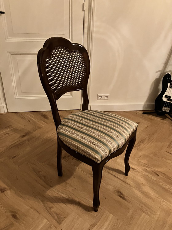 Image 1 of Chaises rembourrées vintage vert-jaune (4)