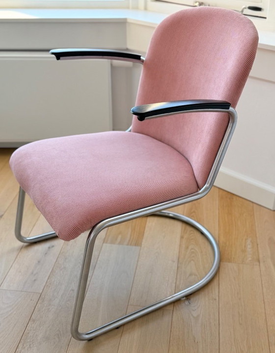Fauteuil Vintage Gispen 413 en parfait état, Plastique, Textile, Noir (photo 5 sur 6)