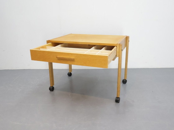 Vintage haberdashery table / oak / drawer basket / Denmark, Dining tables, Mid Century Modern (photo 3 of 5)