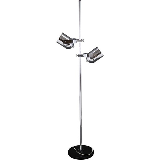 Vintage Stanislav Indra verchroomde vloerlamp, Tsjecho-Slowakije 1970