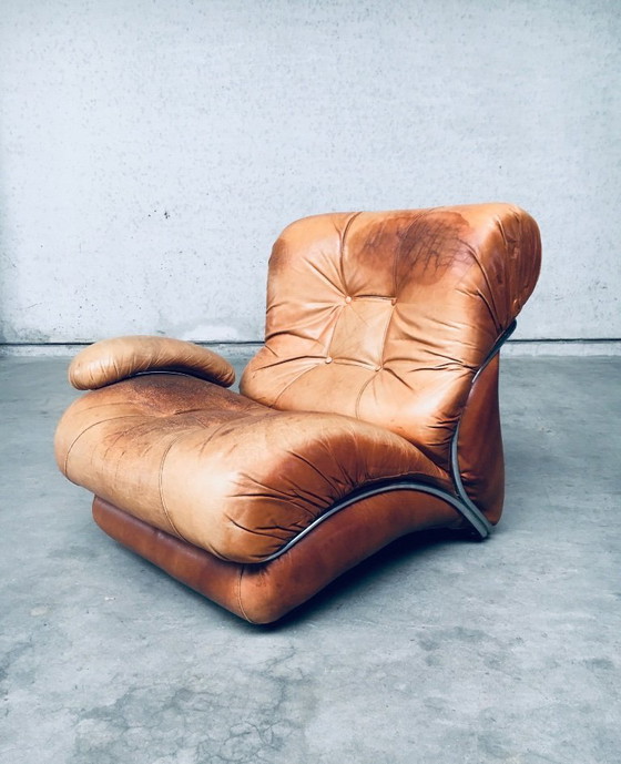 Image 1 of Midcentury Modern Italian Design 'COROLLA' Leather Sectional Sofa by I.P.E. Italy 1970's