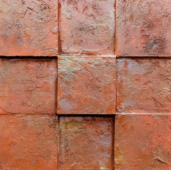 Image 1 of Modern Art Drieluik: Red Burning Earth