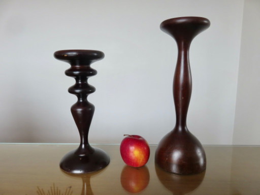 Pair of imposing Scandinavian candlesticks, 70s/80s