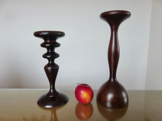 Image 1 of Pair of imposing Scandinavian candlesticks, 70s/80s